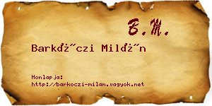 Barkóczi Milán névjegykártya