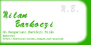 milan barkoczi business card