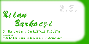 milan barkoczi business card